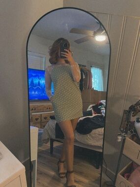 Green Floral Mini Dress